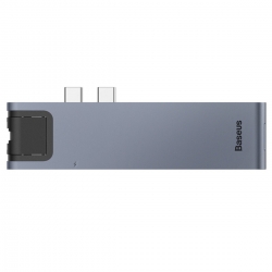 USB-Hub Baseus Thunderbolt C+Pro Seven-in-one smart HUB docking station Grey