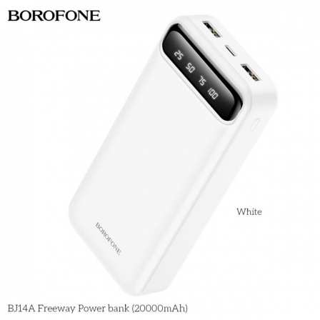 

Зовнішній акумулятор BOROFONE BJ14A Freeway Power bank 20000mAh White