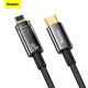 Кабель Baseus Explorer Series Auto Power-Off Fast Charging Data Cable Type-C to IP 20W 1m Black