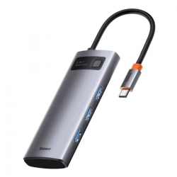 USB-Hub Baseus Metal Gleam Series 5-in-1 Multifunctional （Type-C to HDMI*1+USB3.0*3+PD*1)