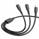 Кабель BOROFONE BX71 USB to iP+Type-C+Micro 2A, 1m, PVC, PVC connectors, Black