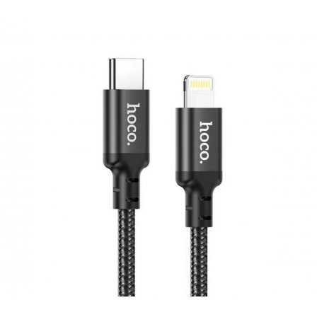 Кабель HOCO X14 Type-C to iP 3A, 20W, 2m, nylon, aluminum connectors, Black