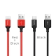 Кабель HOCO X14 USB to Type-C 2A, 1m, nylon, aluminum connectors, Black