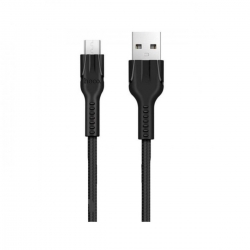 Кабель HOCO U31 USB to Micro 2.4A, 1m, nylon, TPE connectors, Black