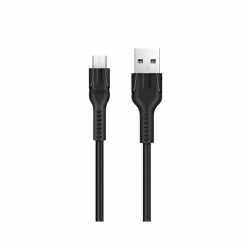 Кабель HOCO U31 USB to Type-C 2.4A, 1m, nylon, TPE connectors, Black