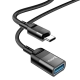 Кабель HOCO U107 Type-C male to USB female USB3.0 3A, 1.2m, nylon, aluminum connectors, Black