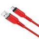 Кабель HOCO X59 USB to Micro 2.4A, 1m, nylon, TPE connectors, Red