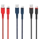 Кабель HOCO X59 USB to Micro 2.4A, 1m, nylon, TPE connectors, Red