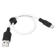 Кабель HOCO X21 Plus USB to Micro 2.4A, 0.25m, silicone, silicone connectors, Black+White