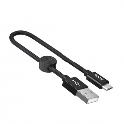 Кабель HOCO X35 USB to Micro 2.4A, 0.25m, nylon, aluminum connectors, Black
