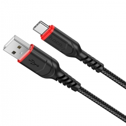 Кабель HOCO X59 USB to Type-C 3A, 1m, nylon, TPE connectors, Black