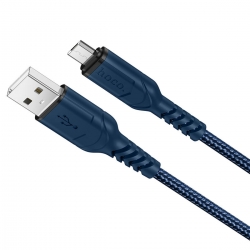 Кабель HOCO X59 USB to Micro 2.4A, 1m, nylon, TPE connectors, Blue