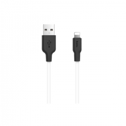 Кабель HOCO X21 USB to iP 2A, 1m, silicone, TPE connectors, Black+White