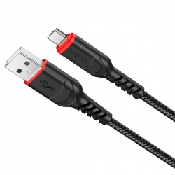 Кабель HOCO X59 USB to Micro 2.4A, 1m, nylon, TPE connectors, Black