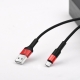 Кабель HOCO X26 USB to Type-C 2A, 18W 1m, nylon,  aluminum connectors, Black+Red