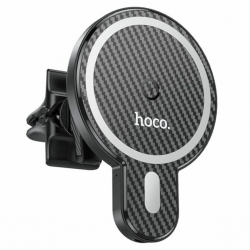 Тримач для мобільного HOCO CA85 Ultra-fast magnetic wireless charging car holder Black