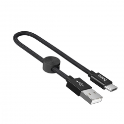 Кабель HOCO X35 USB to Type-C 3A, 0.25m, nylon, aluminum connectors, Black
