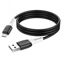 Кабель HOCO X82 USB to Micro 2.4A, 1m, silicone, silicone connectors, Black