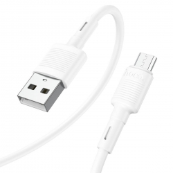 Кабель HOCO X83 USB to Micro 2.4A, 1m, PVC, PVC connectors, White