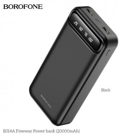 Зовнішній акумулятор BOROFONE BJ14A Freeway Power bank 20000mAh Black