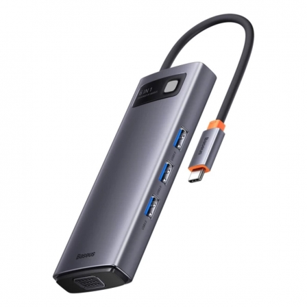 

USB-Hub Baseus Metal Gleam Series 6-in-1 Multifunctional （Type-C to HDMI*1+USB3.0*3+PD*1+RJ45*1)