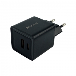 Мережевий зарядний пристрій Mibrand MI-30 GaN 30W Travel Charger USB-A + USB-C Black