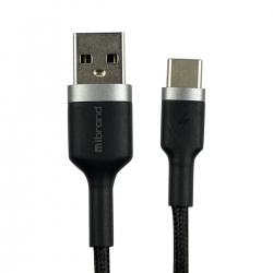 Кабель Mibrand MI-71 Metal Braided Cable USB for Type-C  2.4A 1m Black
