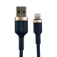 Кабель Mibrand MI-71 Metal Braided Cable USB for Lightning 2.4A 1m Navy Blue