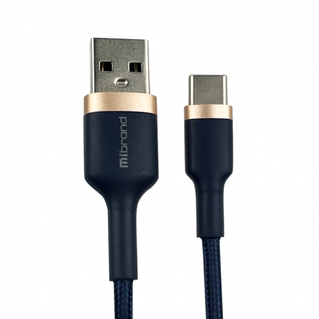 

Кабель Mibrand MI-71 Metal Braided Cable USB for Type-C 2.4A 1m Navy Blue