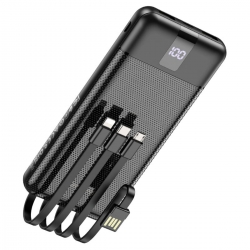Зовнішній акумулятор BOROFONE BJ20 Mobile power bank with digital display and cable(10000mAh) Black