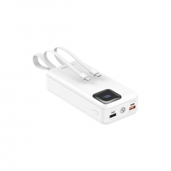 Зовнішній акумулятор REMAX Suji Series PD 20W+QC 22.5W  Fast Charging Cabled Power Bank 30000mAh  RPP-550 White