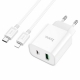 Мережевий зарядний пристрій HOCO C80A Plus Rapido PD20W+QC3.0 charger set(C to iP) White