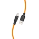 Кабель HOCO X21 Plus USB to Type-C 3A, 1m, silicone, silicone connectors, Black+Orange