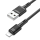 Кабель HOCO X83 USB to iP 2.4A, 1m, PVC, PVC connectors, Black