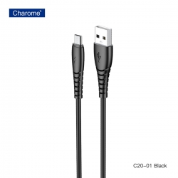 Кабель CHAROME C20-01 USB-A to Micro charging data cable Black