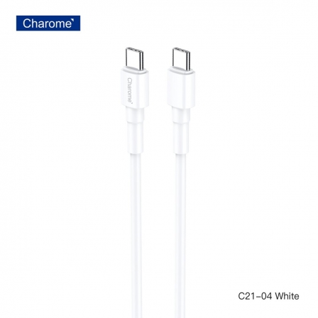 Кабель CHAROME C21-04 USB-C to USB-C charging data cable White