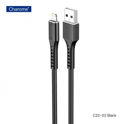 Кабель CHAROME C22-03 USB-A to Lightning aluminum alloy charging data cable Black
