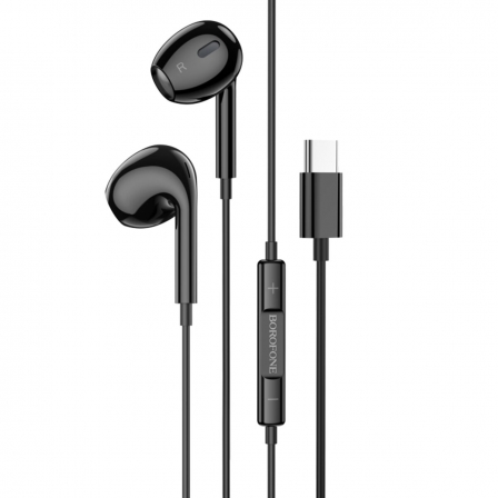 Навушники BOROFONE BM80 Max Gorgeous Type-C wire-controlled digital earphones with microphone Black