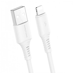 Кабель BOROFONE BX47 USB to iP 2.4A, 1m, PVC, PVC connectors, White
