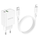 Мережевий зарядний пристрій BOROFONE BA69A Resource PD20W+QC3.0 charger set(C to iP) White