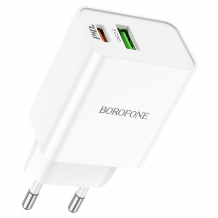 

Мережевий зарядний пристрій BOROFONE BA69A Resource PD20W+QC3.0 charger White