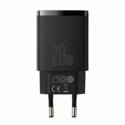 Мережевий зарядний пристрій Baseus Compact Quick Charger U+C 20W EU Black