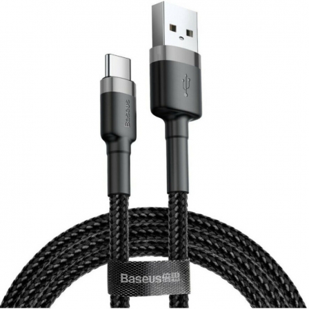 

Кабель Baseus cafule Cable USB For Type-C 2A 3m Gray+Black