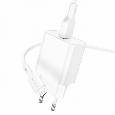 

Мережевий зарядний пристрій BOROFONE BA72A Spring single port QC3.0 charger set(Micro) White