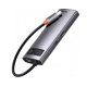 USB-Hub Baseus Metal Gleam Series 6-in-1 Multifunctional Type-C HUB Docking Station Gray （Type-C to HDMI*1+USB3.0*3+PD*1+VGA*1）