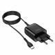 Мережевий зарядний пристрій HOCO C72Q Glorious single port QC3.0 charger set(Type-C)  Black