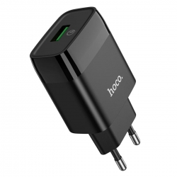 Мережевий зарядний пристрій HOCO C72Q Glorious single port QC3.0 charger Black