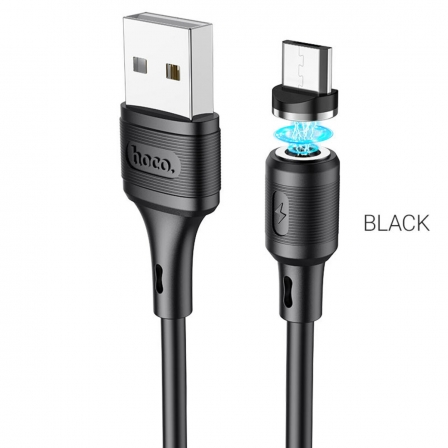 Кабель HOCO X52 USB to Micro 2.4A, 1m, PVC, PVC connectors, magnetic, Black