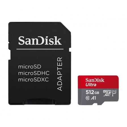 microSDXC (UHS-1) SanDisk Ultra 512Gb class 10 A1 (150Mb/s) (adapter SD)