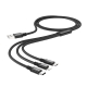 Кабель HOCO X14 3-in-1 Times speed charging cable iP+Micro+Type-C Black